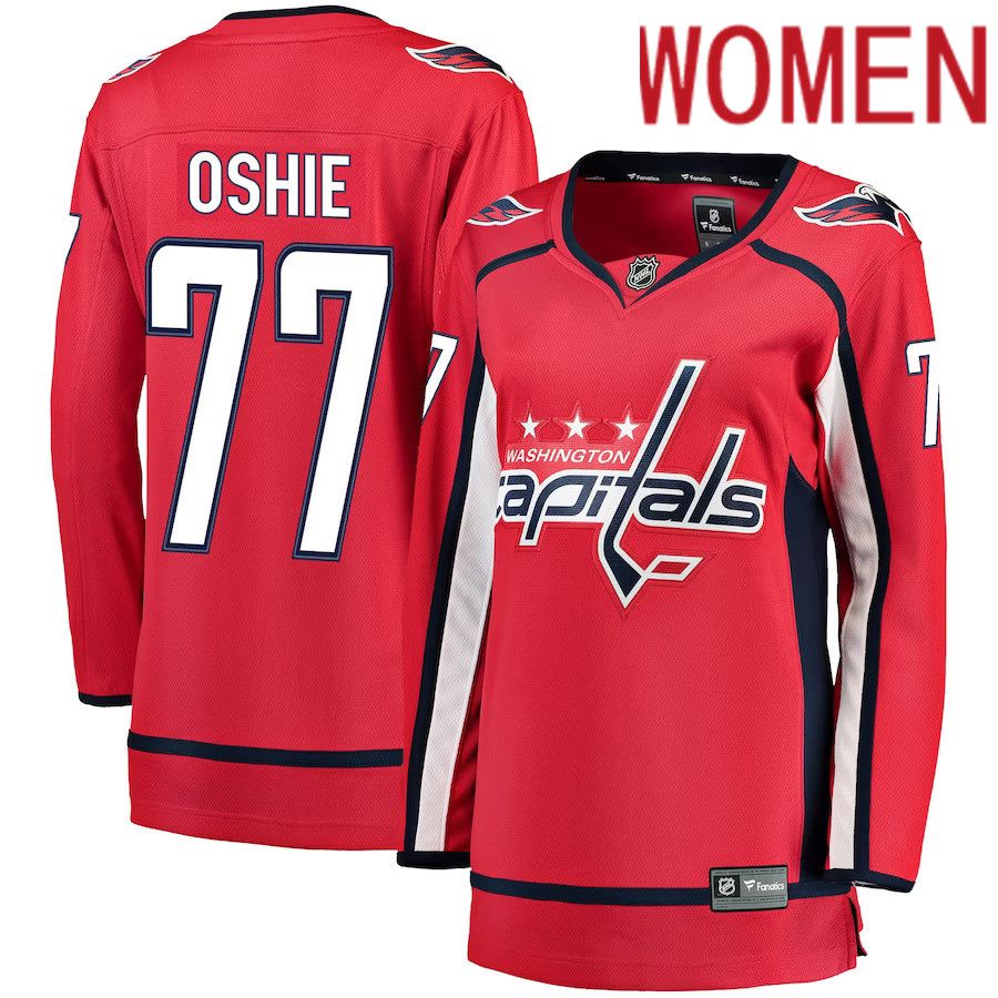 Women Washington Capitals 77 TJ Oshie Fanatics Branded Red Breakaway Player NHL Jersey